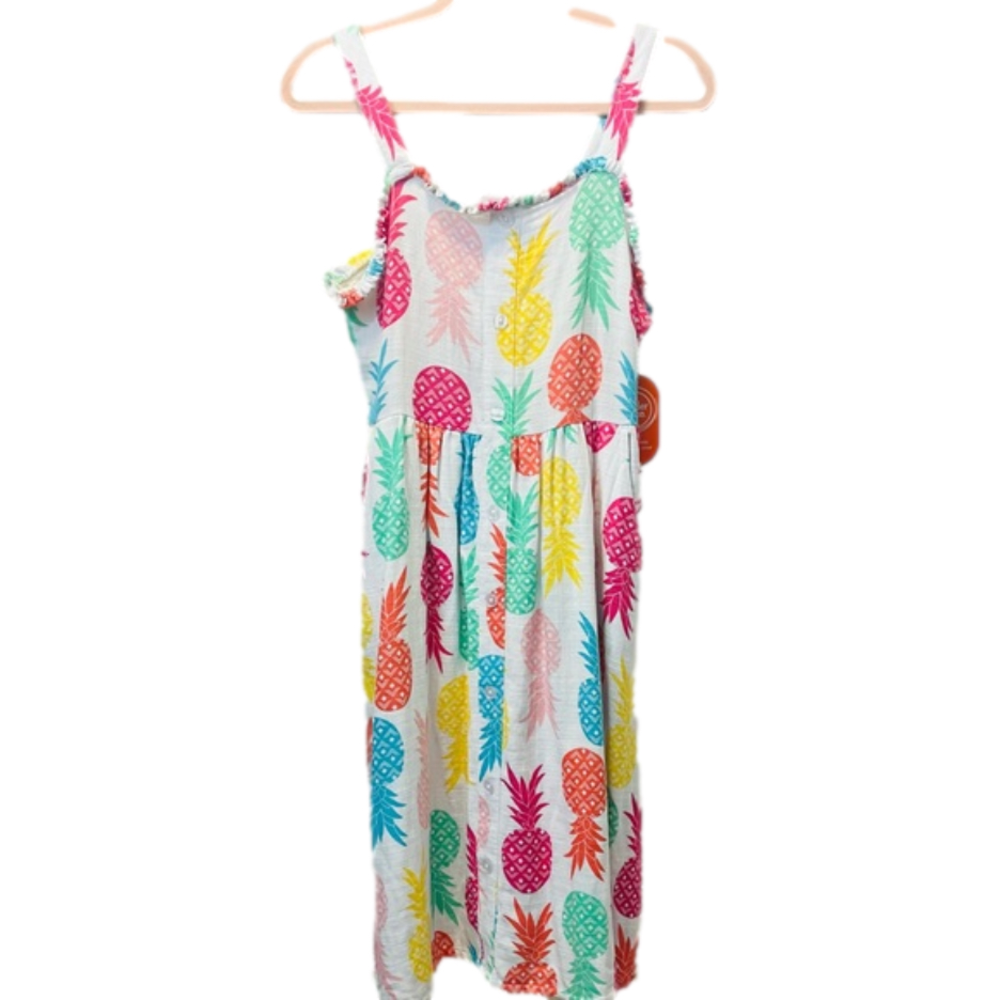 Wonder Nation 100% Cotton Sundress XL(14-16) Hawaii Pineapple Dress NWT